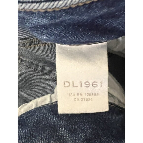 DL1961 Farrow High Rise Skinny Jean Women's 25 Burton Blue 5-Pocket Chewed Hem - Picture 9 of 11